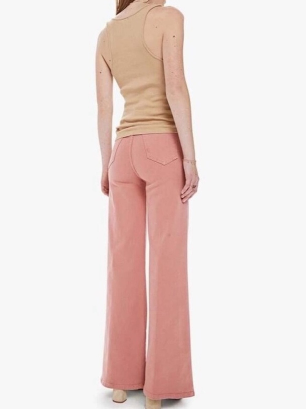 MOTHER The High Waisted Roller Skimp Jeans 26 Second Chance Dusty Rose Wide Leg - Picture 2 of 11